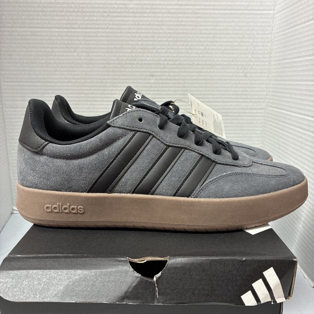 Adidas Barreda Shoes Men’s Size 11.5 Grey Black Suede Gum Sole Skate JQ7237